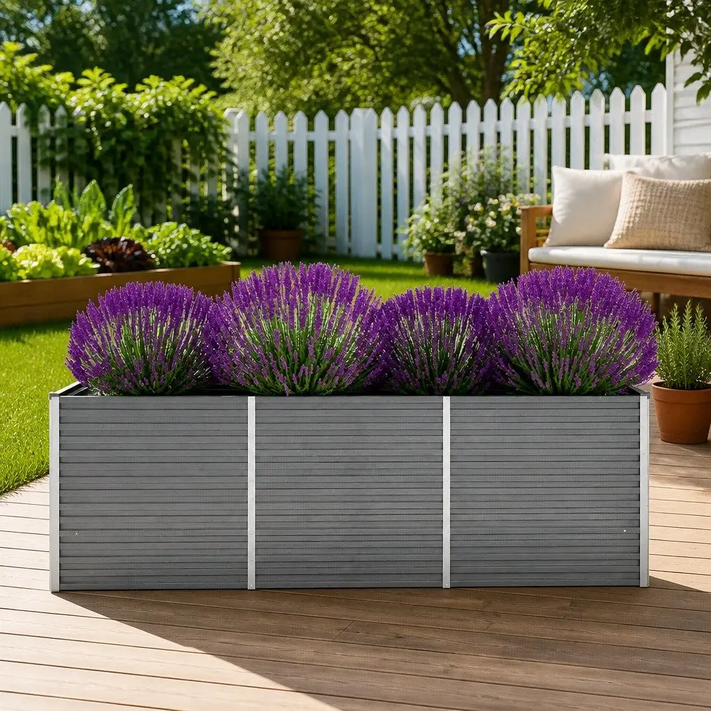 Raised Garden Bed Planter Box Metal Heavy-duty Galvanised Steel Deep Wide 240x80x77 cm