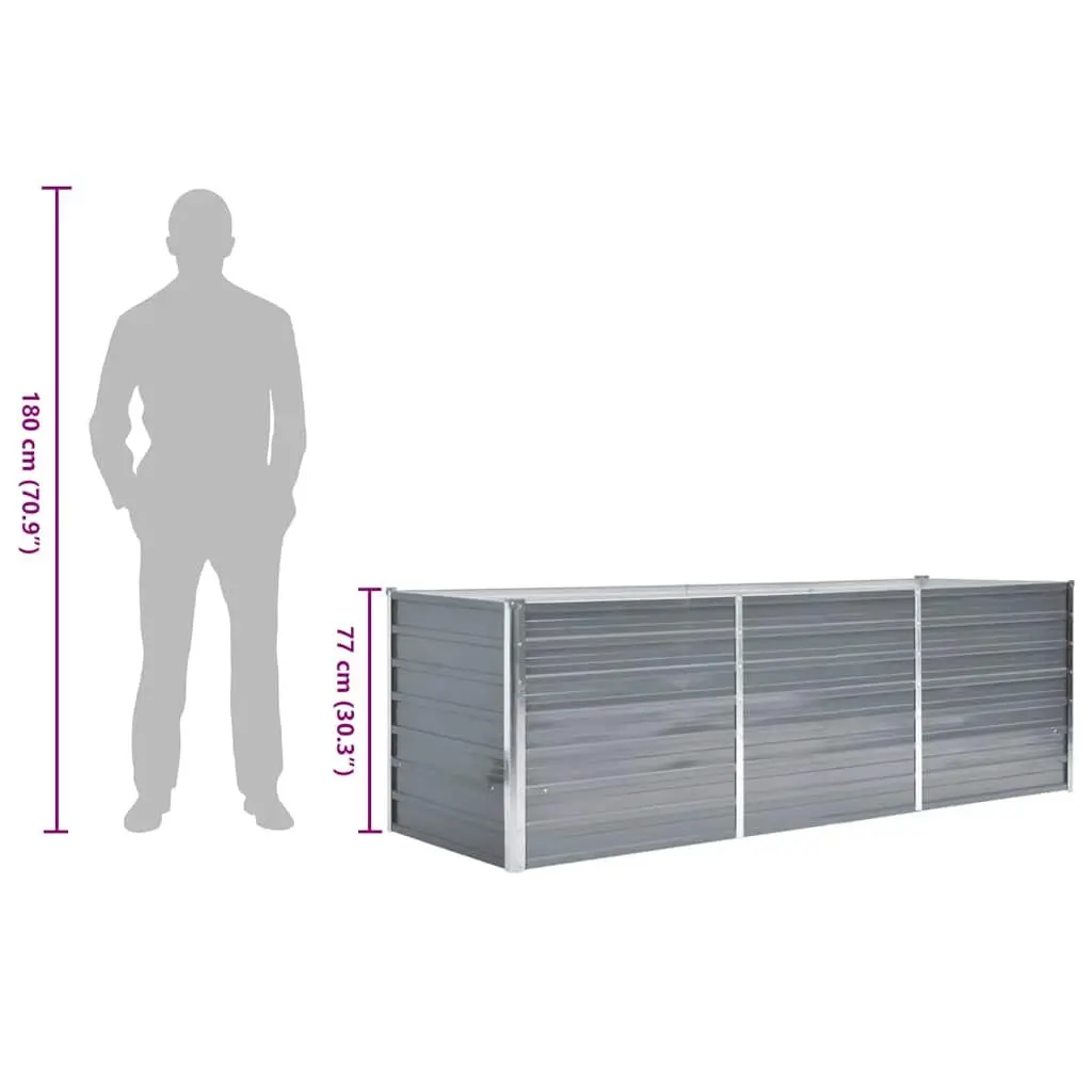Raised Garden Bed Planter Box Metal Heavy-duty Galvanised Steel Deep Wide 240x80x77 cm