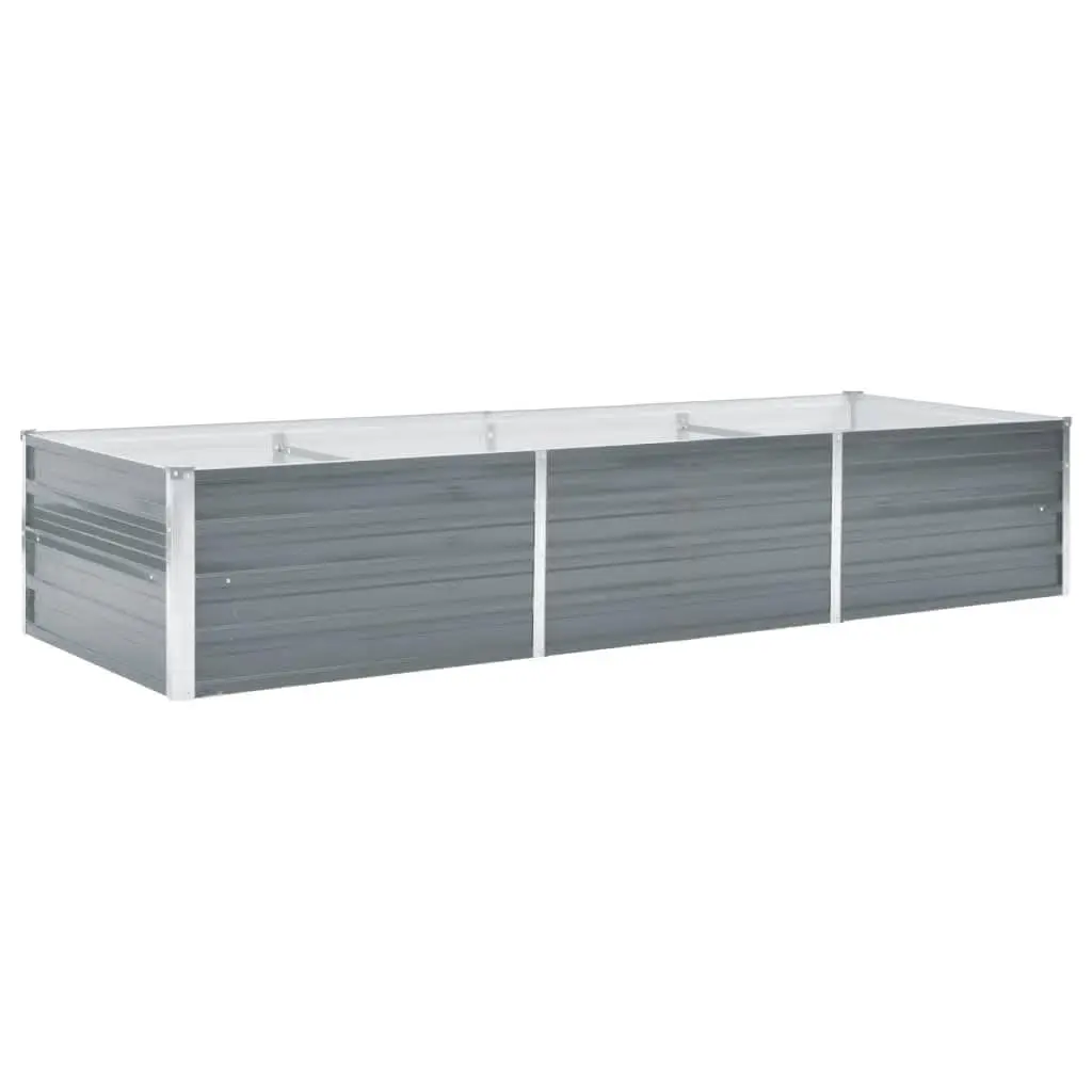 Garden Raised Bed Planter Box Outdoor Vegetable Herb Flower Container Steel Grey