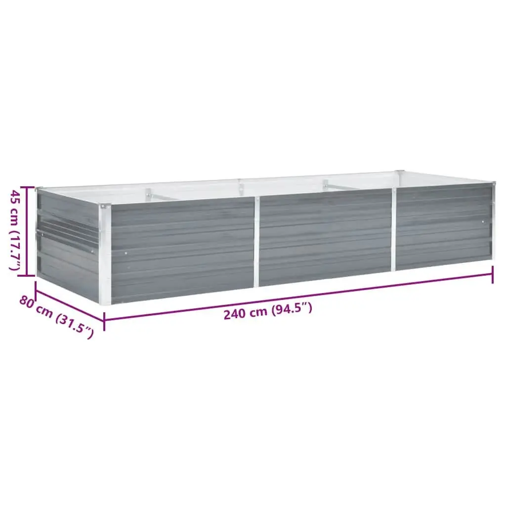 Garden Raised Bed Planter Box Outdoor Vegetable Herb Flower Container Steel Grey
