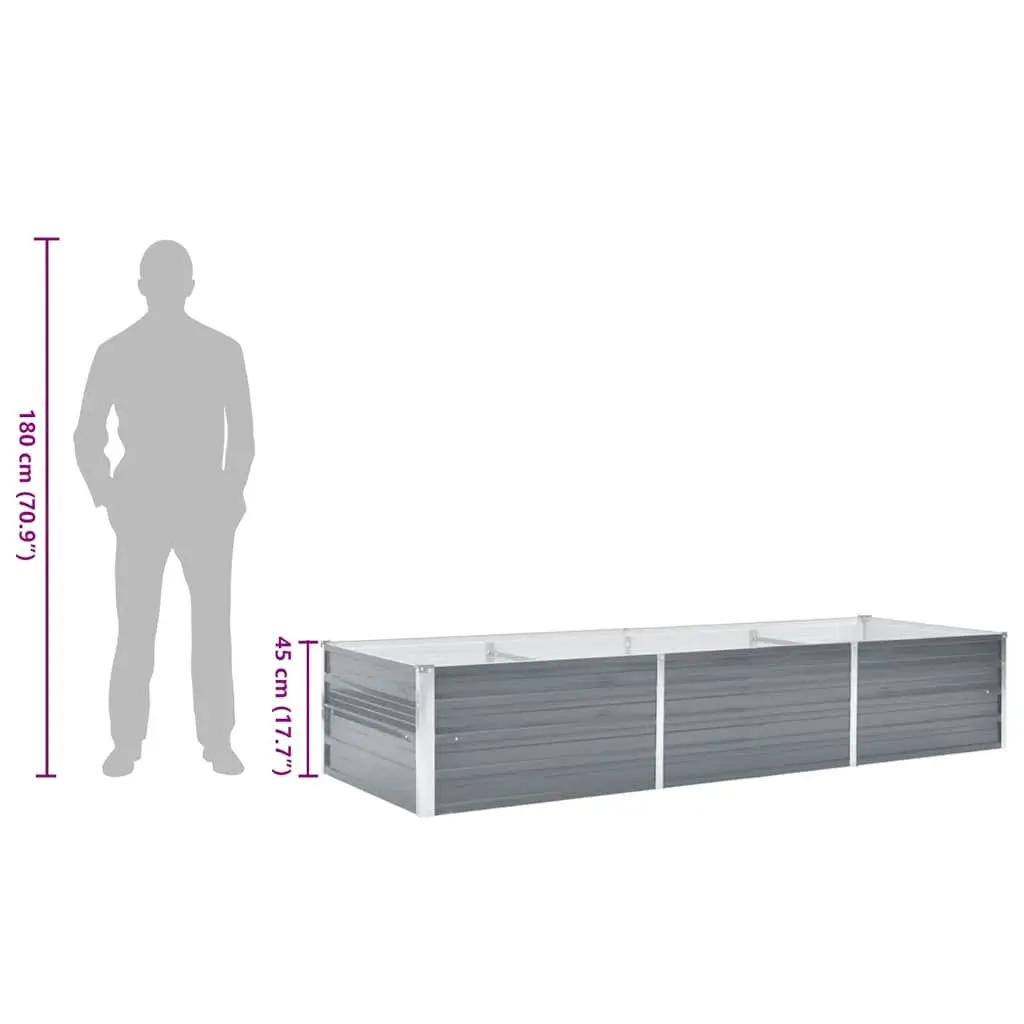 Garden Raised Bed Planter Box Outdoor Vegetable Herb Flower Container Steel Grey