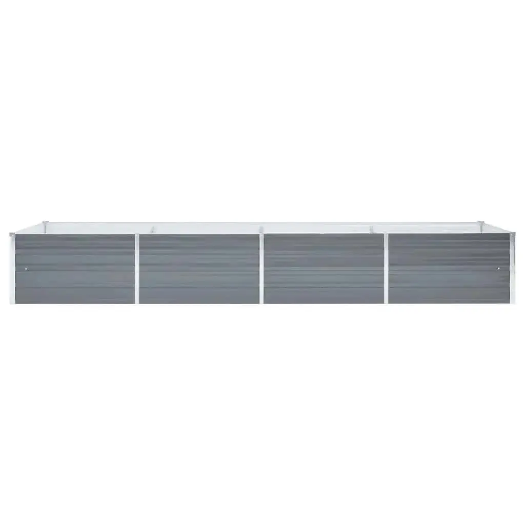 Metal Garden Bed Planter Box Durable Grey Steel Construction 320x80x45cm