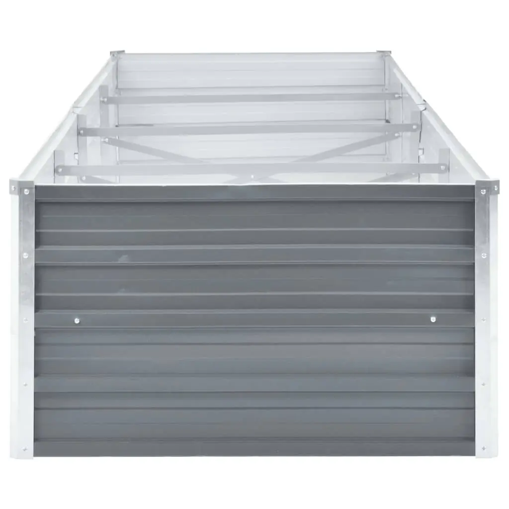 Metal Garden Bed Planter Box Durable Grey Steel Construction 320x80x45cm