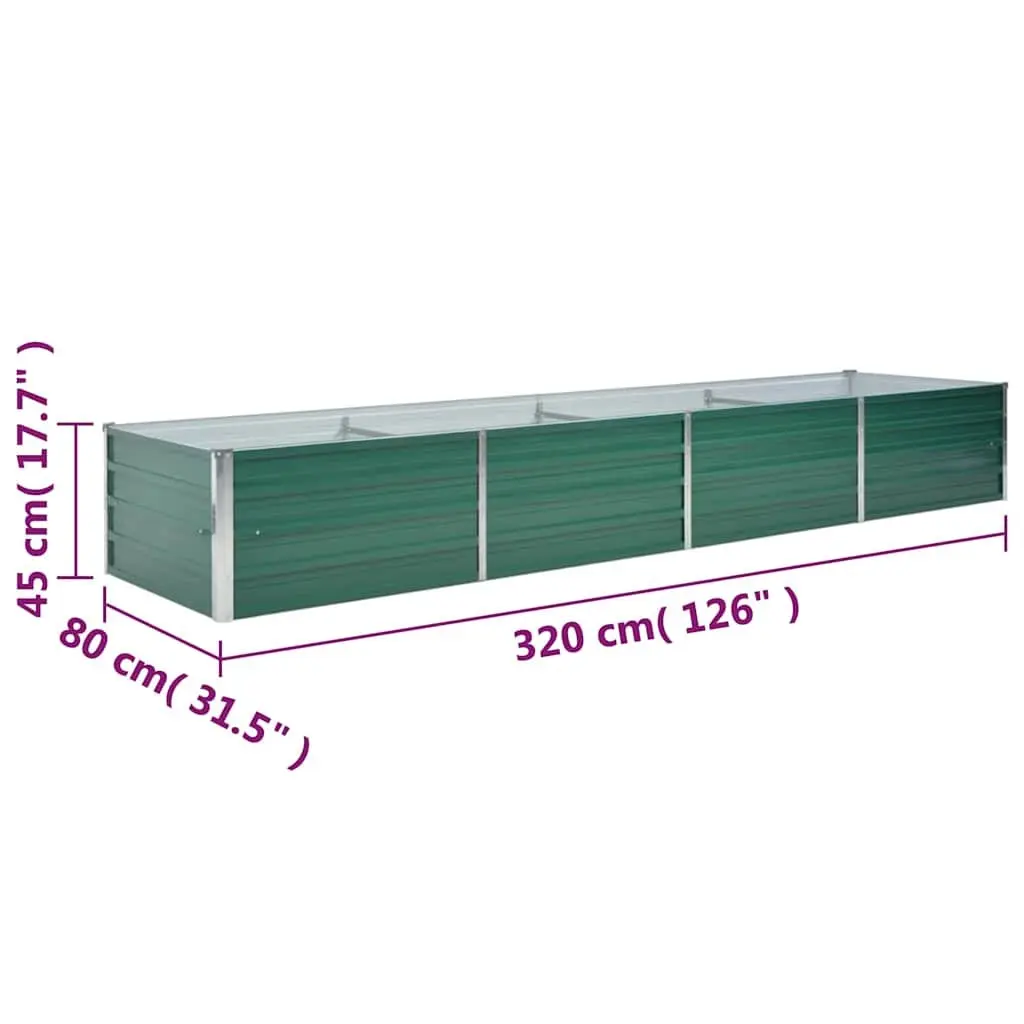 Raised Garden Bed Planter Box Metal Heavy-Duty Galvanised Steel 320 x 80 x 45 cm