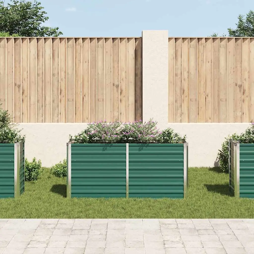 Raised Garden Bed Metal Planter Box Green 160 x 40 x 77 cm