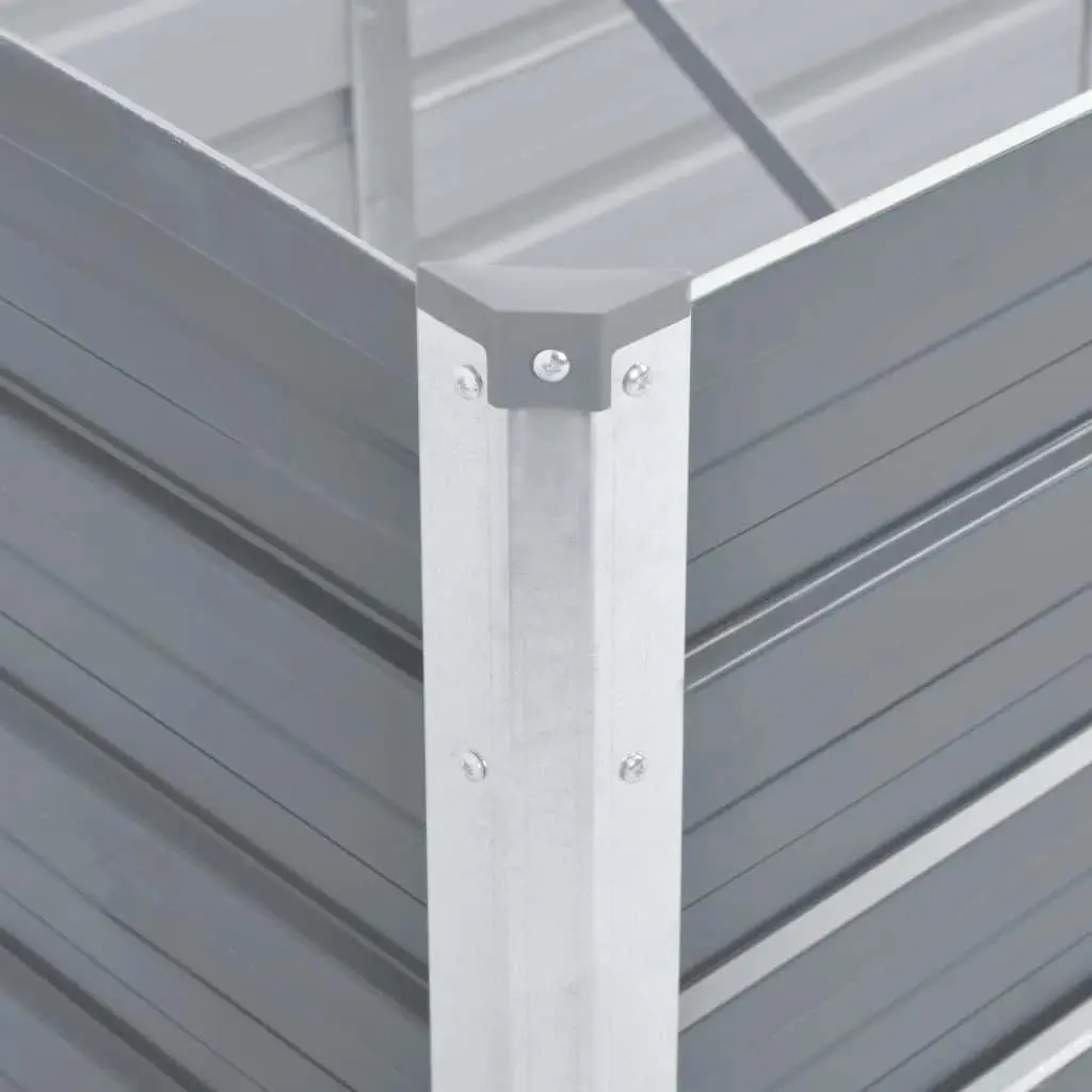 Raised Garden Bed Galvanised Steel Grey 160x40x45cm
