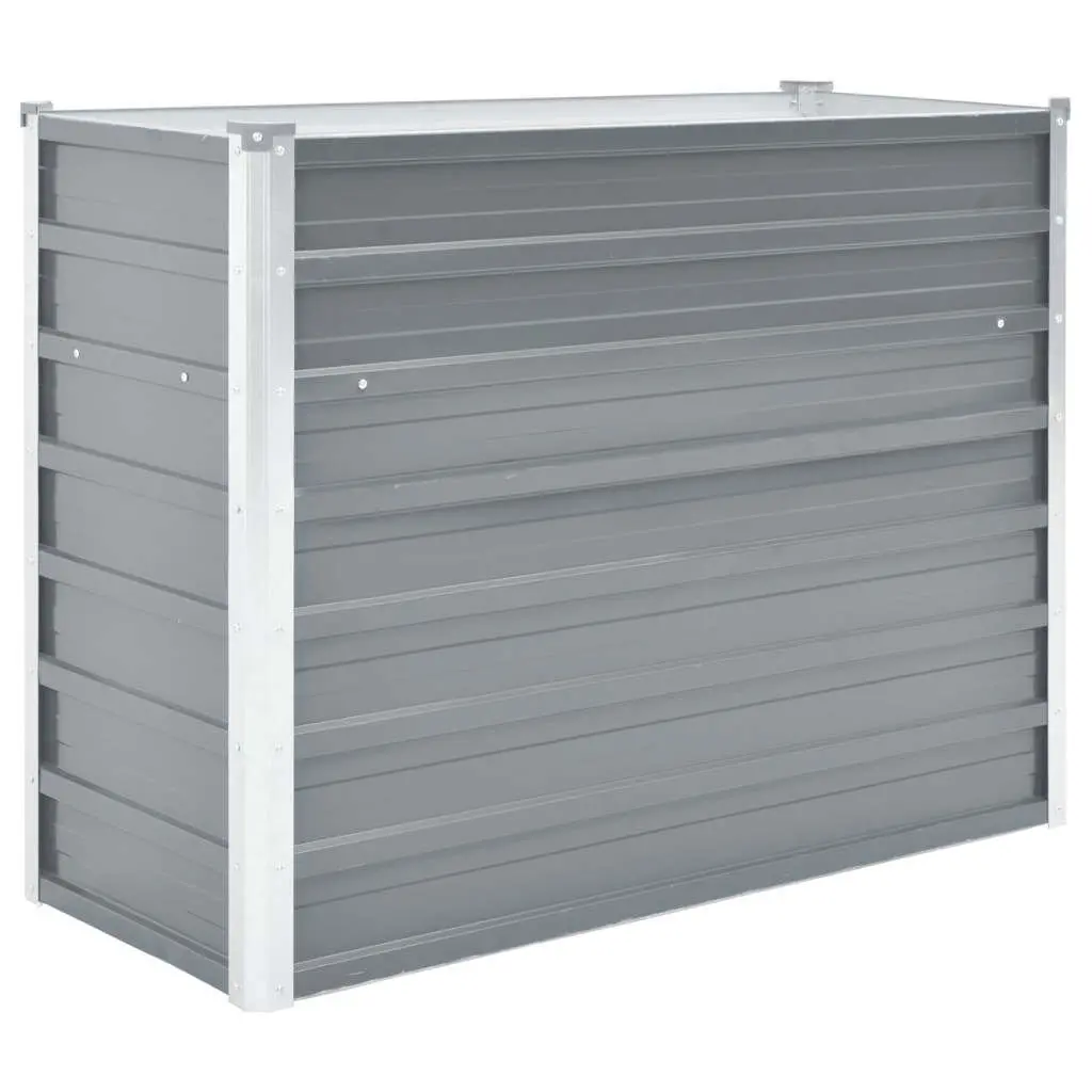 Raised Garden Bed Galvanised Steel Open Bottom 100x40x77cm Outdoor Planter Grey