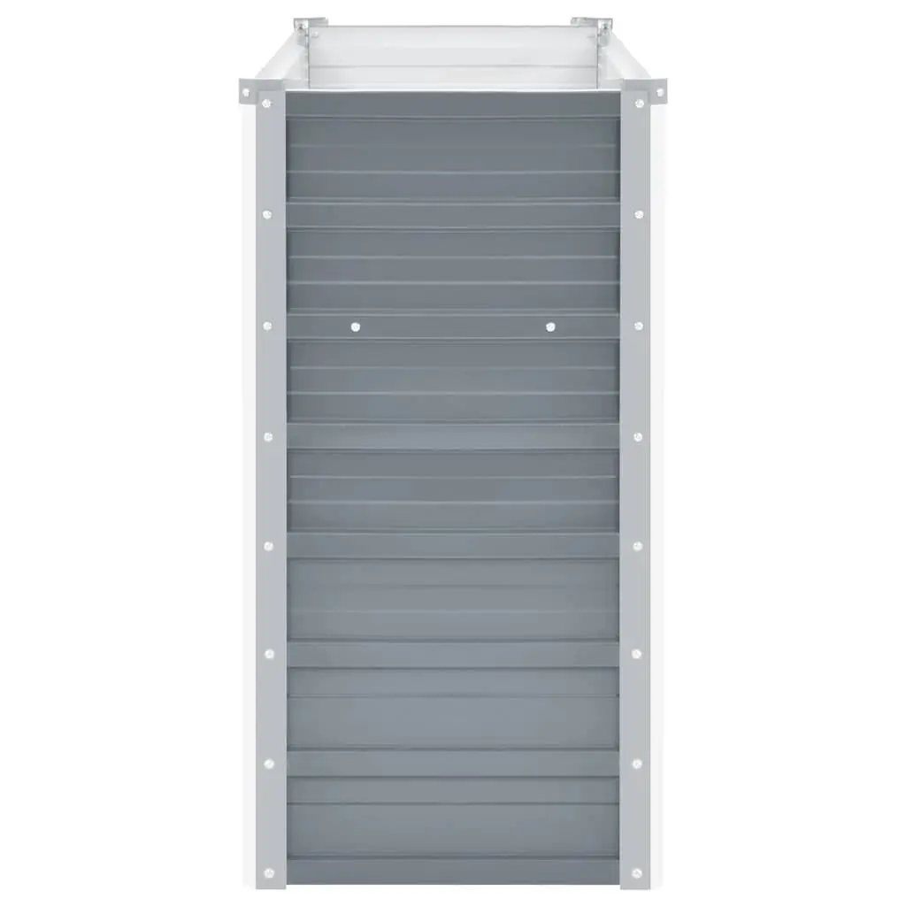 Raised Garden Bed Galvanised Steel Open Bottom 100x40x77cm Outdoor Planter Grey