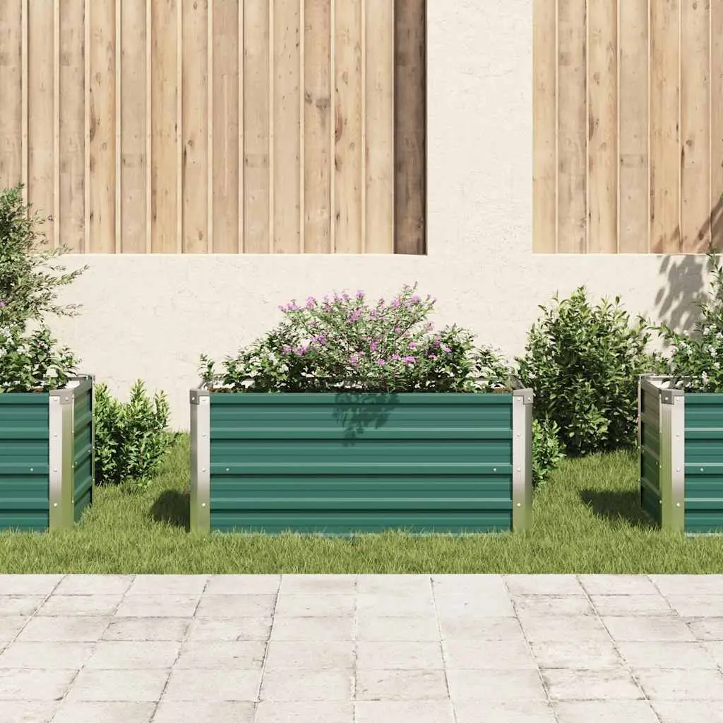 Raised Garden Bed Planter Deep Green Galvanised Steel 100 x 40 x 45 cm