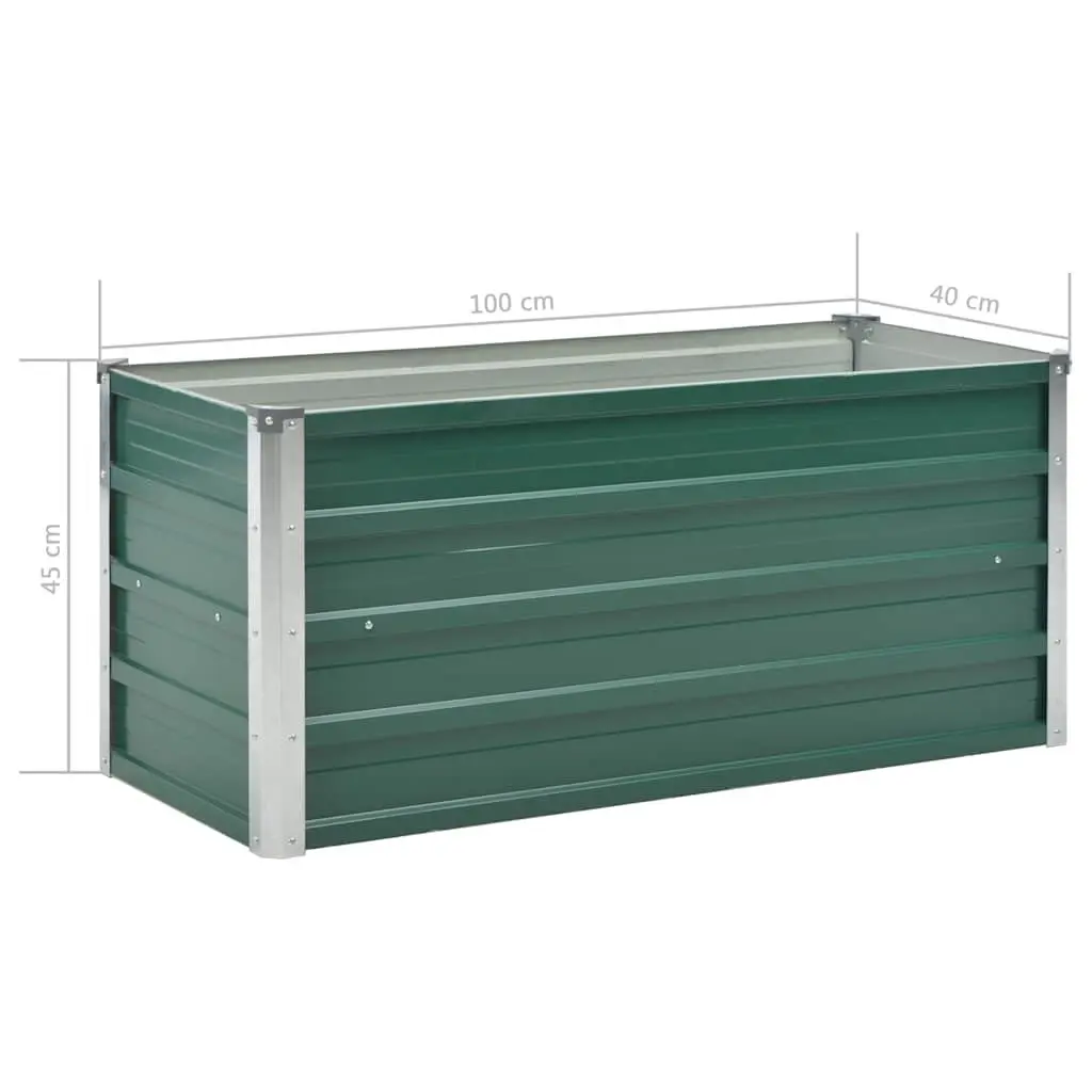 Raised Garden Bed Planter Deep Green Galvanised Steel 100 x 40 x 45 cm