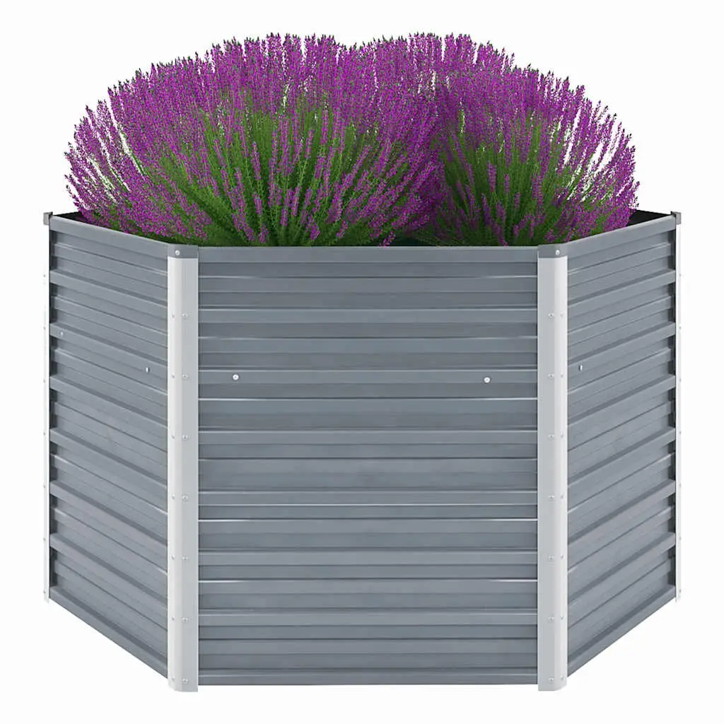 Square Raised Garden Bed Galvanised Steel 129x129x77 cm