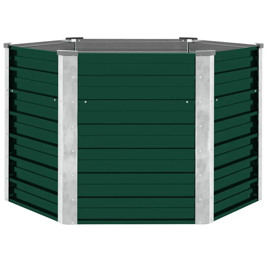 Garden Raised Bed Planter Box Metal Steel Green 129 x 129 x 77 cm Outdoor Vegetables Flowers Herbs