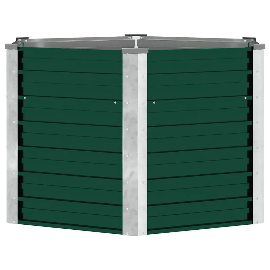 Garden Raised Bed Planter Box Metal Steel Green 129 x 129 x 77 cm Outdoor Vegetables Flowers Herbs