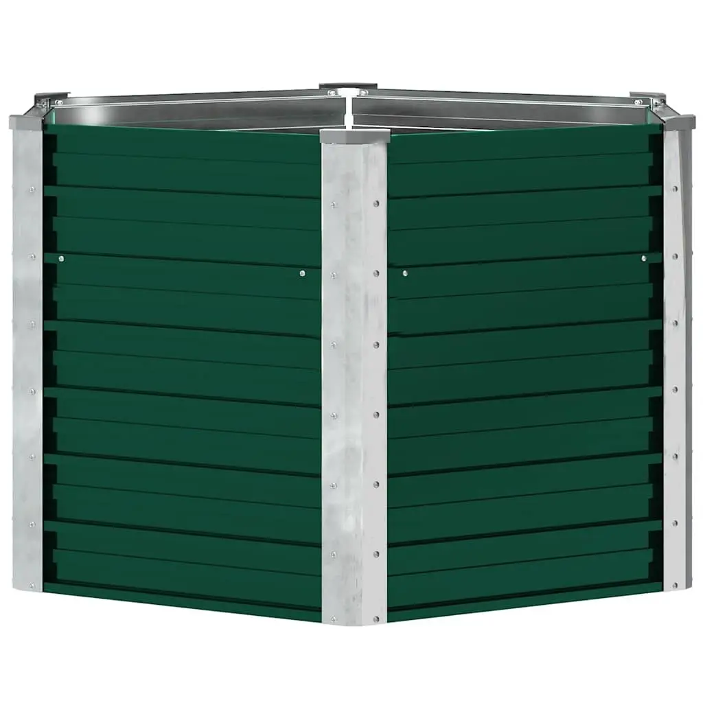 Garden Raised Bed Planter Box Metal Steel Green 129 x 129 x 77 cm Outdoor Vegetables Flowers Herbs