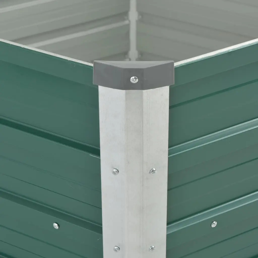 Garden Raised Bed Planter Box Metal Steel Green 129 x 129 x 77 cm Outdoor Vegetables Flowers Herbs
