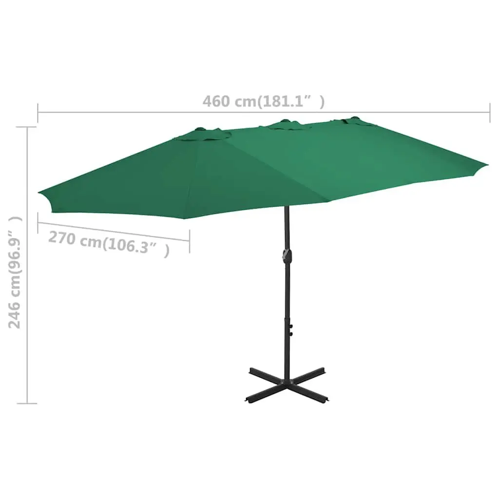 Garden Parasol Double Top UV Protective 460x270cm Crank Mechanism