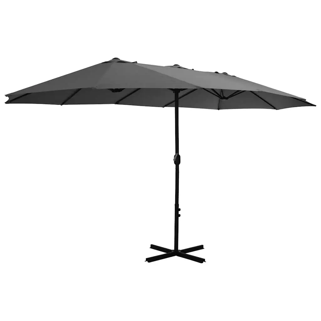 Double-Top Garden Parasol UV Protective Polyester 460x270cm Crank Anthracite