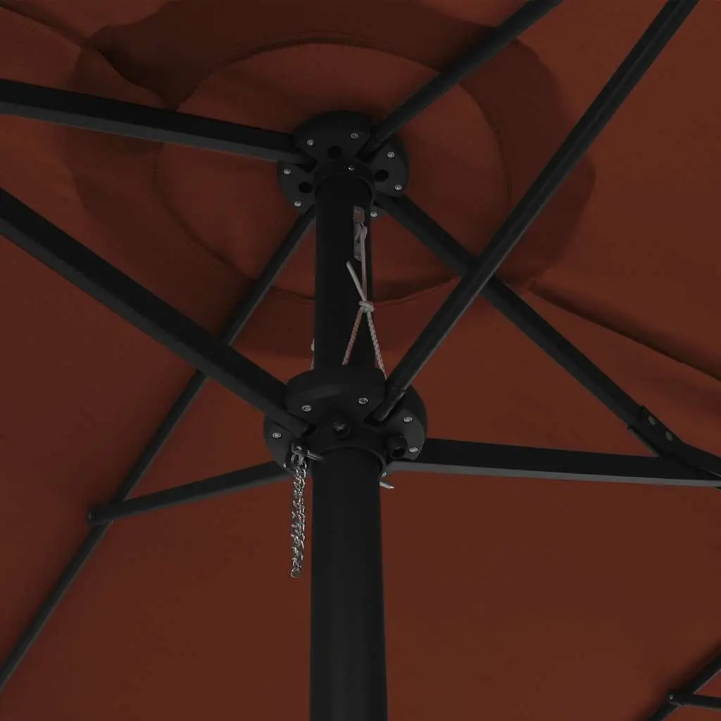 Garden Parasol Double-Top UV Protective 460x270 cm Brown