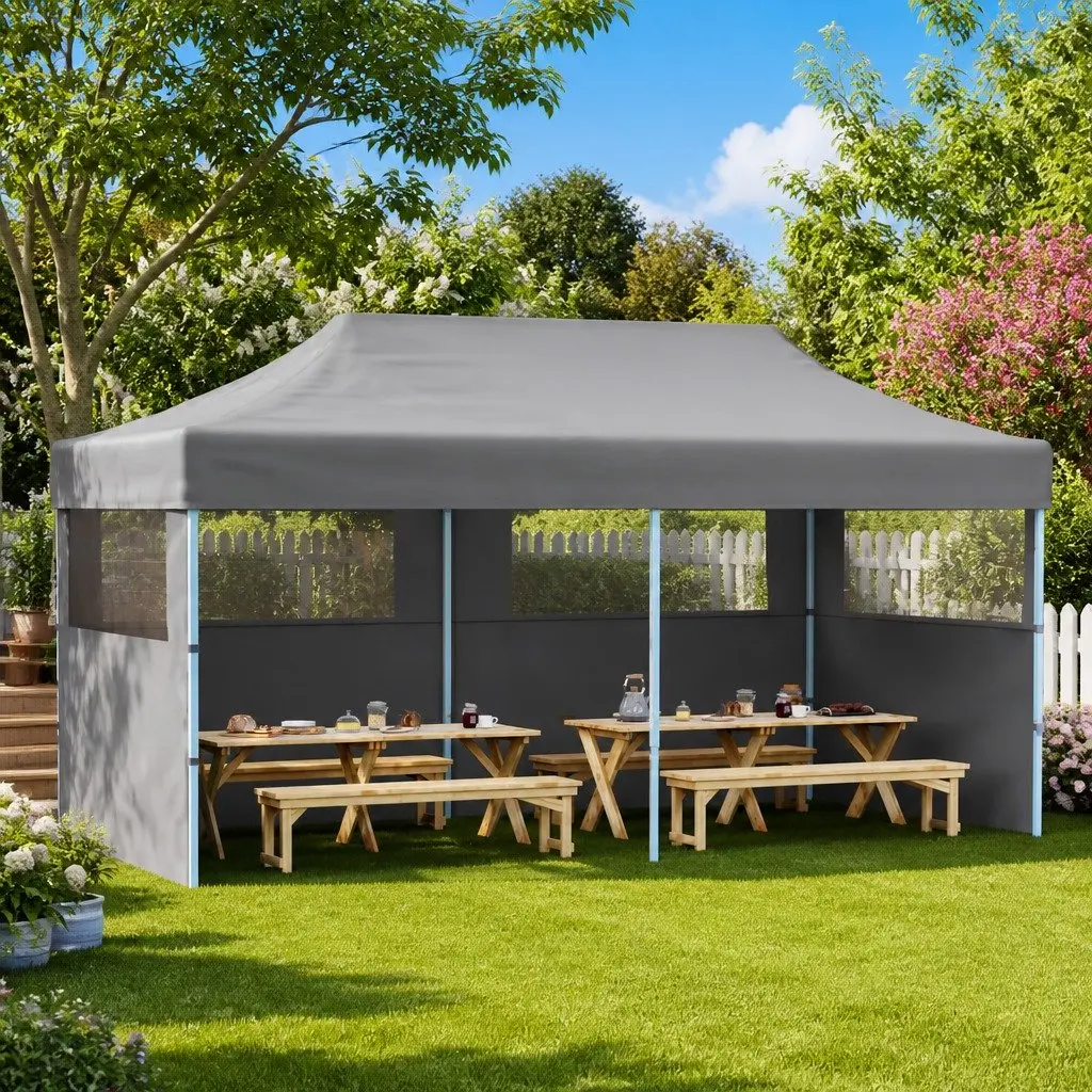 Folding Pop-Up Party Tent Removable Sidewalls 3x6m