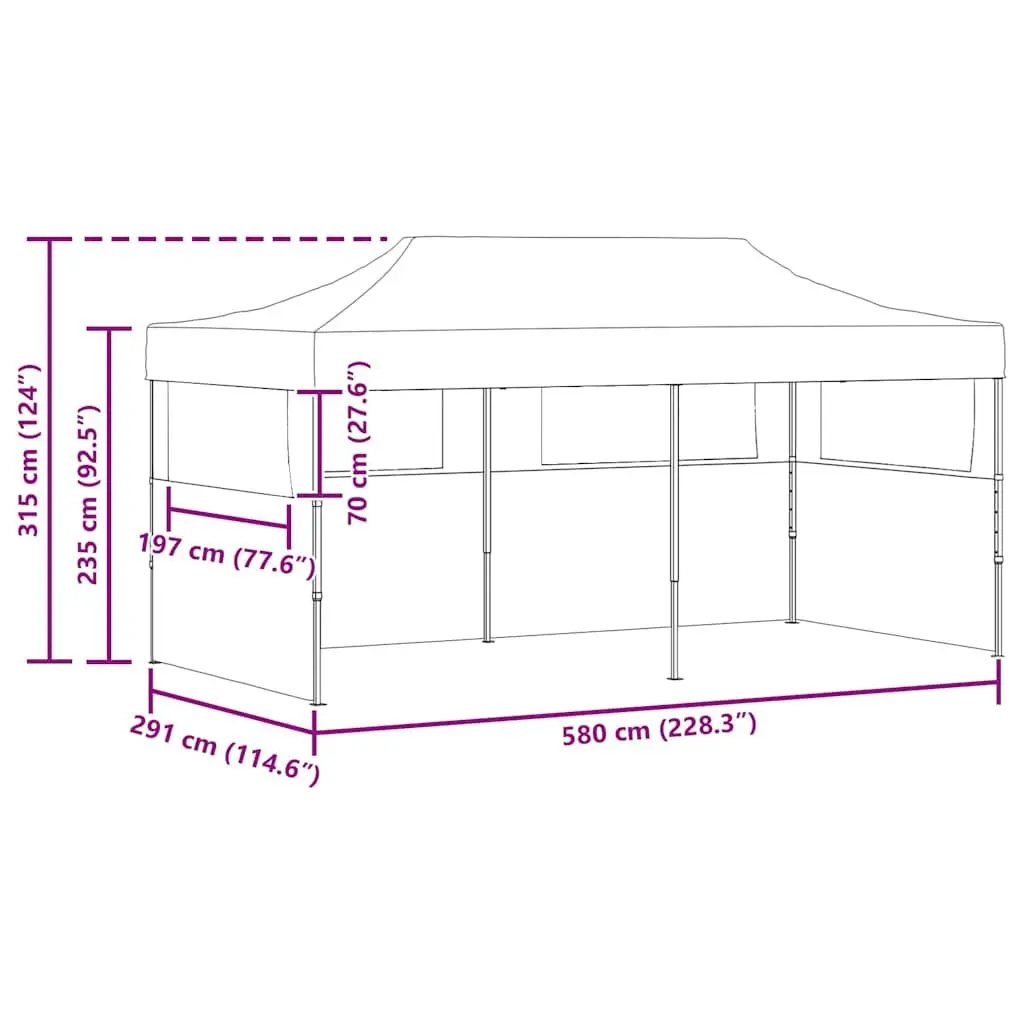 Folding Pop-Up Party Tent Removable Sidewalls 3x6m