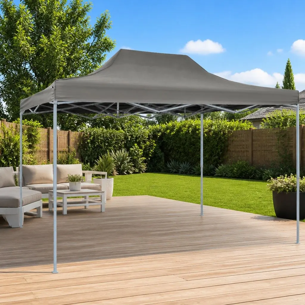 Pop-Up Tent Foldable 3x4.5m Outdoor Canopy Gazebo Anthracite