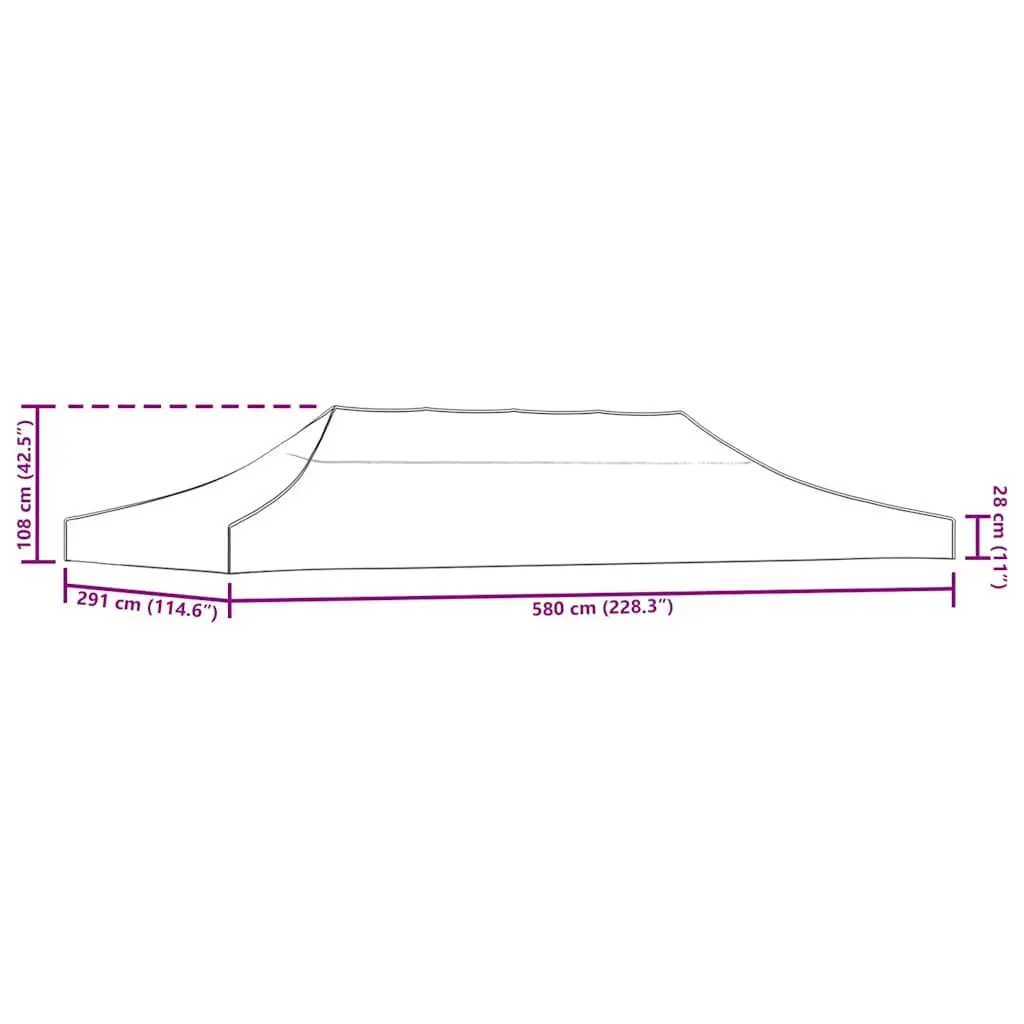 Party Tent Roof Cream 3x6 m Replacement Canopy Top Outdoor Garden Marquee Cover