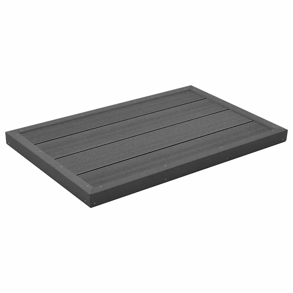 WPC Floor Element Non-slip Grey Outdoor Board for Pool Ladder Base and Solar Shower