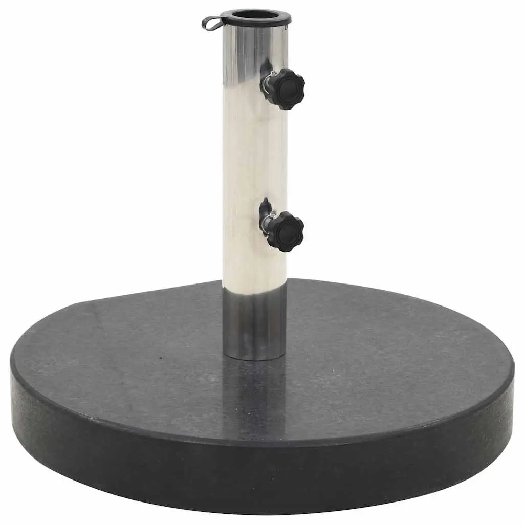 Round Granite Parasol Base Umbrella Stand Weight Plate Black 28.5kg