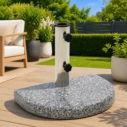 Parasol Base Granite Curved Grey 10kg Outdoor Umbrella Stand Weighted Stable