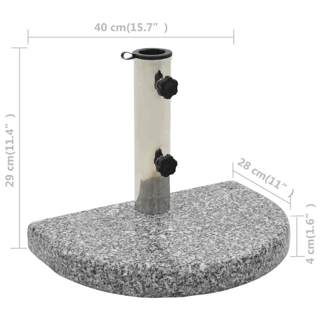 Parasol Base Granite Curved Grey 10kg Outdoor Umbrella Stand Weighted Stable