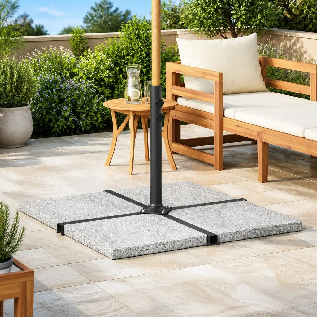 Umbrella Weight Plate Square Grey 25 kg Outdoor Parasol Base Stabilizer