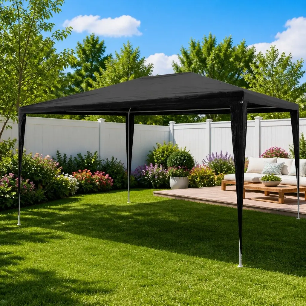 Outdoor Canopy Tent Anthracite 3x4 m Durable Water Resistant Easy Assembly Garden Shelter
