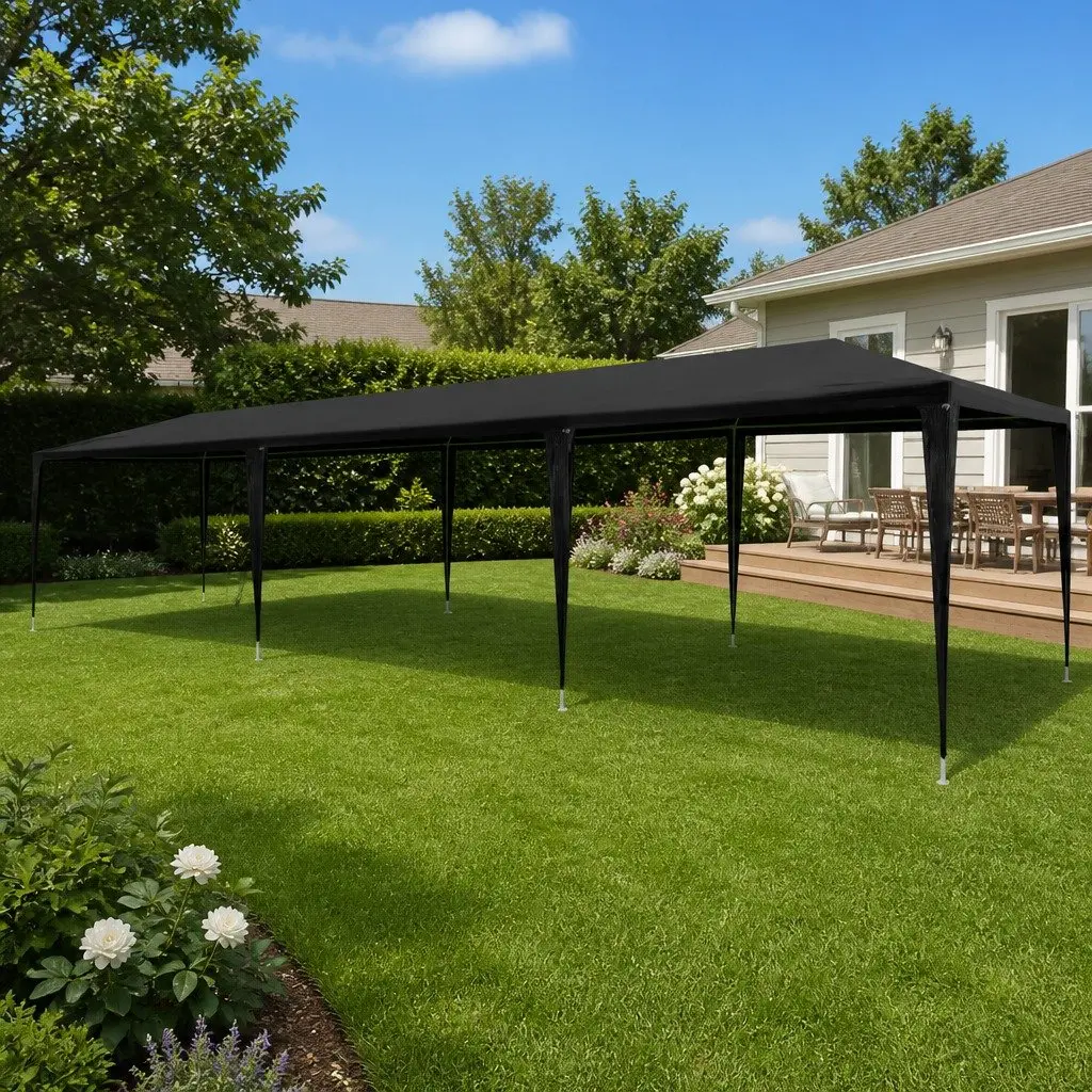 Outdoor Party Tent Canopy Anthracite PE Material 3x9m Garden Shelter