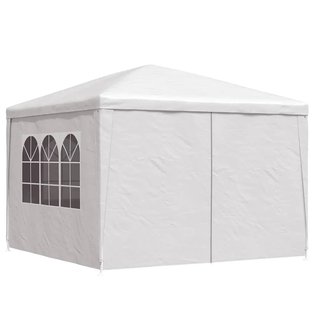 Party Tent White Outdoor Canopy 3x3 m Garden Gazebo Shelter with Side Panels and Door