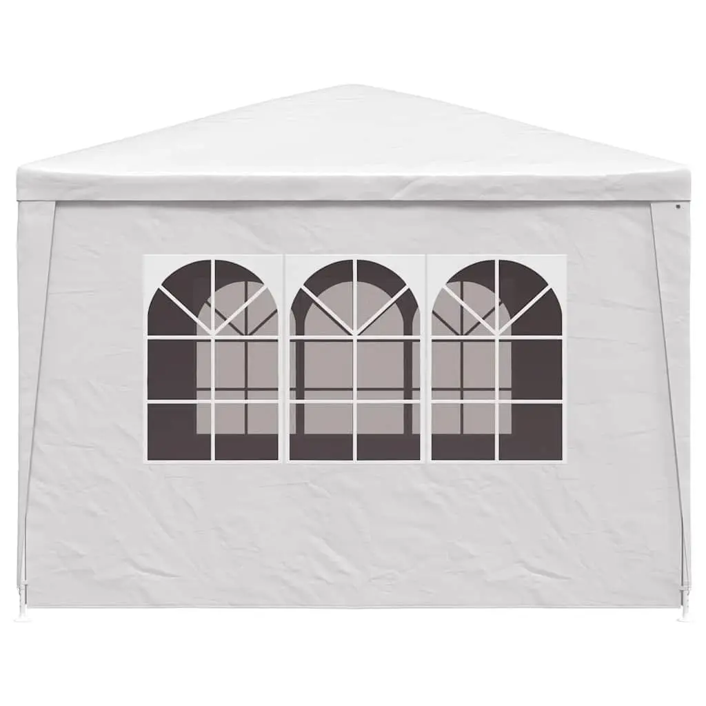 Party Tent White Outdoor Canopy 3x3 m Garden Gazebo Shelter with Side Panels and Door