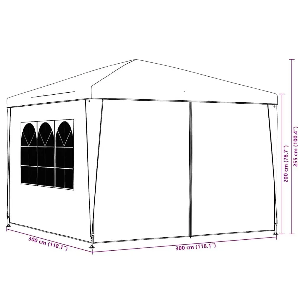 Party Tent Outdoor Canopy 3x3m Garden Gazebo Shelter with Door Panels