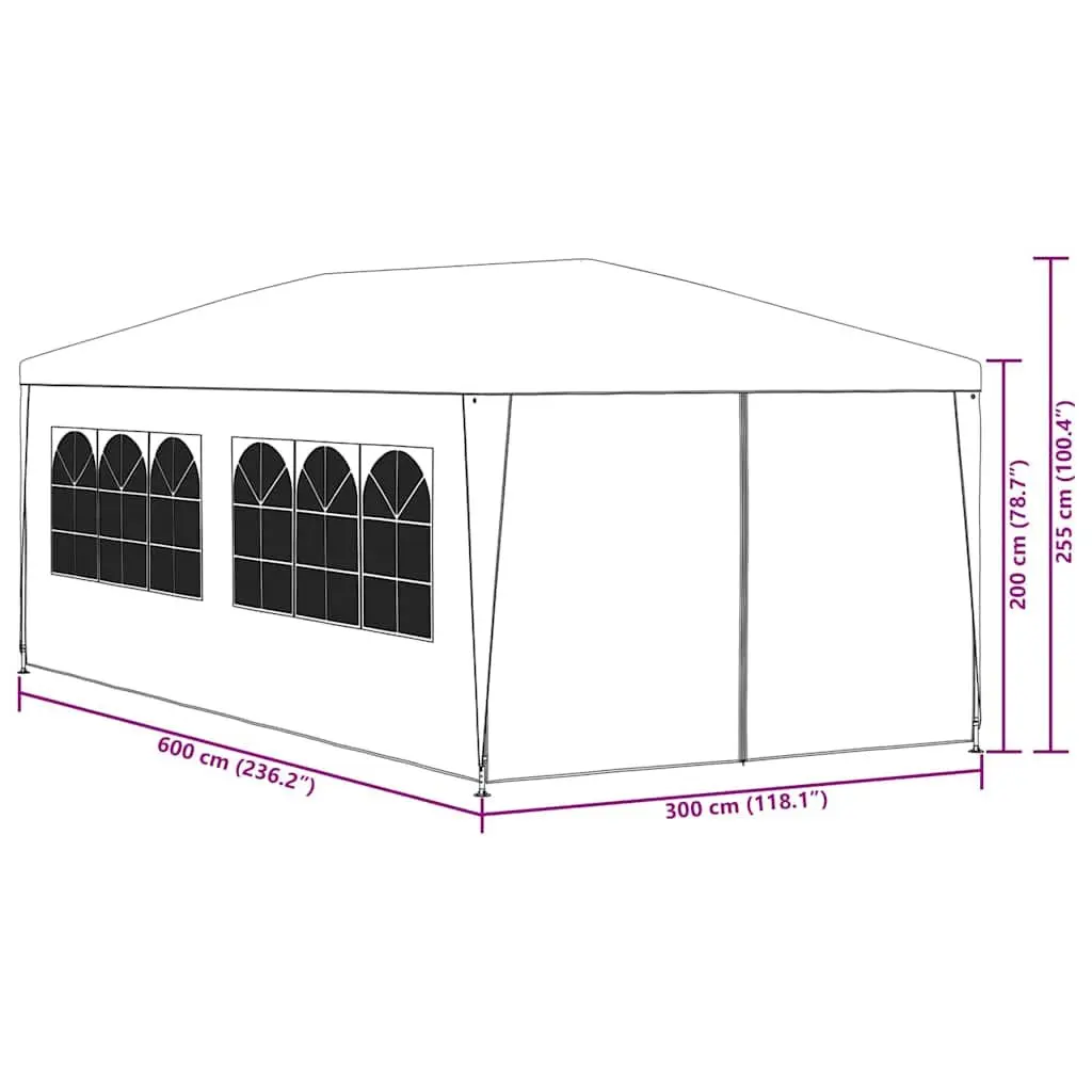 Party Tent Outdoor Marquee 3x6 m Durable Frame UV Water Resistant Polyethylene Fabric