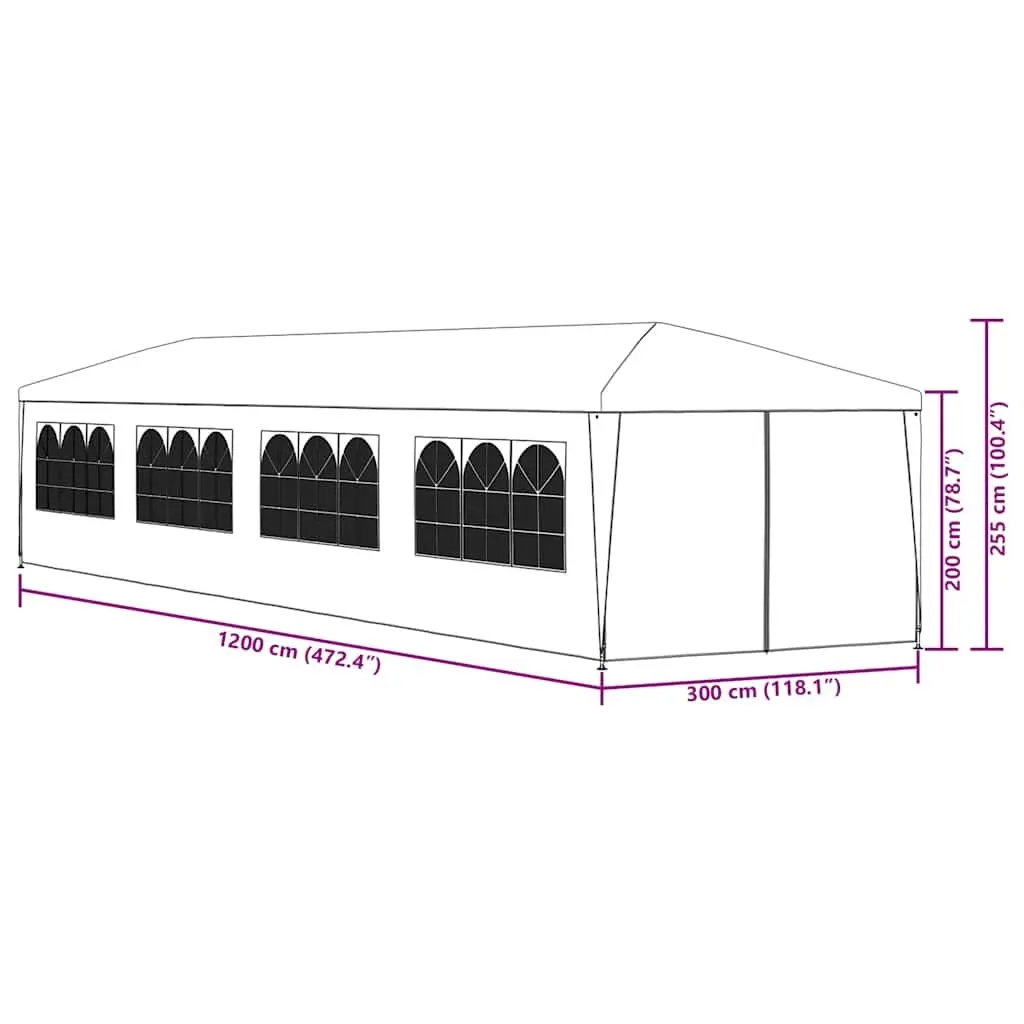 Party Tent Marquee Green 3x12m Outdoor Garden Canopy Gazebo Shelter