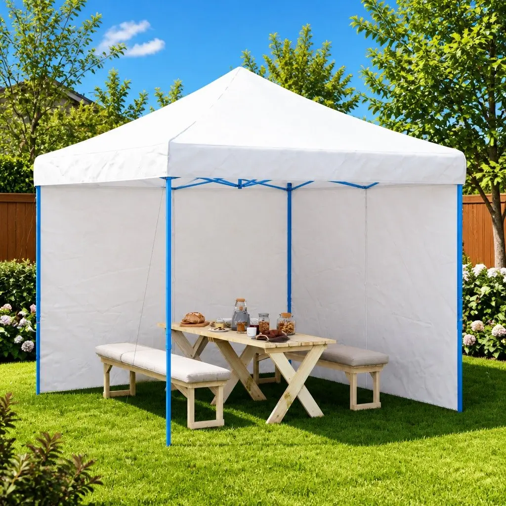 Outdoor Party Tent Replacement Sidewall White PE Panels 2 Piece Zipper