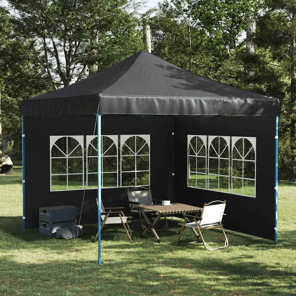 Marquee Tent Sidewall Weather-Resistant Anthracite 300 x 300 cm 2 Piece with Window