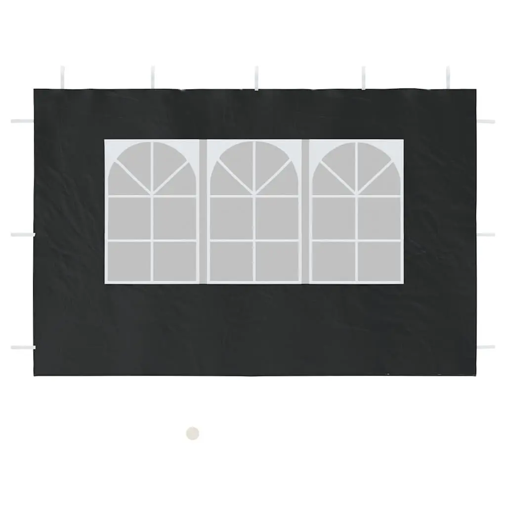 Marquee Tent Sidewall Weather-Resistant Anthracite 300 x 300 cm 2 Piece with Window