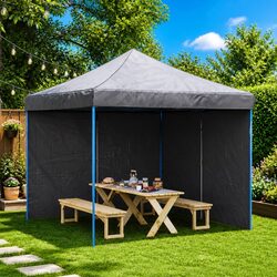Party Tent Sidewall 2 Pieces with Zipper PE Anthracite Outdoor Canopy Panel