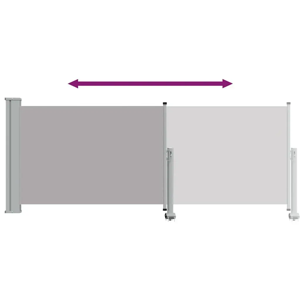 Retractable Side Awning 100 x 300 cm Patio Balcony Privacy Screen Grey Outdoor