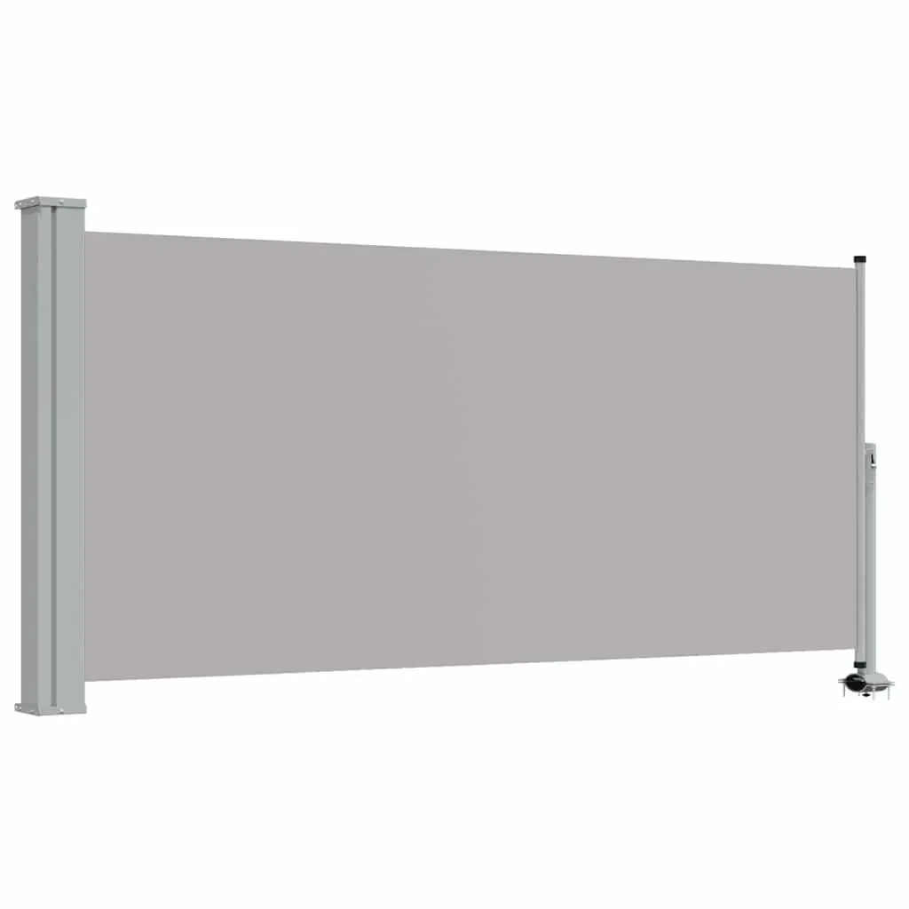 Patio Retractable Side Awning Grey Screen 120 x 300 cm Outdoor Privacy Shade