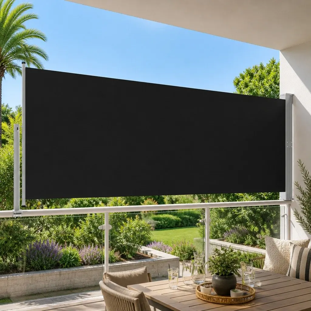 Retractable Side Awning 140 x 300 cm Patio Balcony Privacy Screen Outdoor Shade