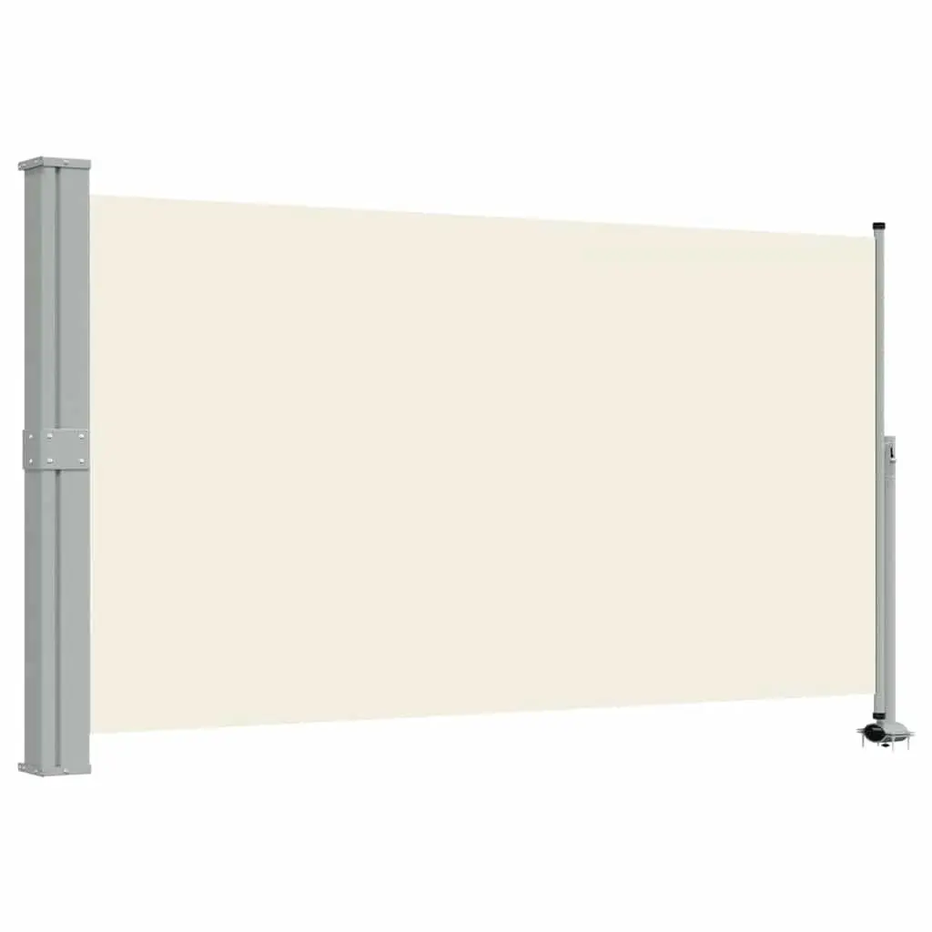 Patio Retractable Side Awning Cream 140 x 300 cm Outdoor Privacy Screen Shade