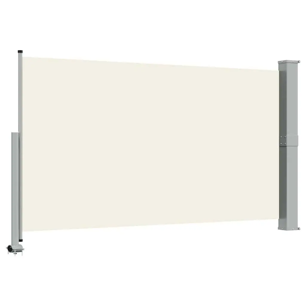 Patio Retractable Side Awning Cream 140 x 300 cm Outdoor Privacy Screen Shade