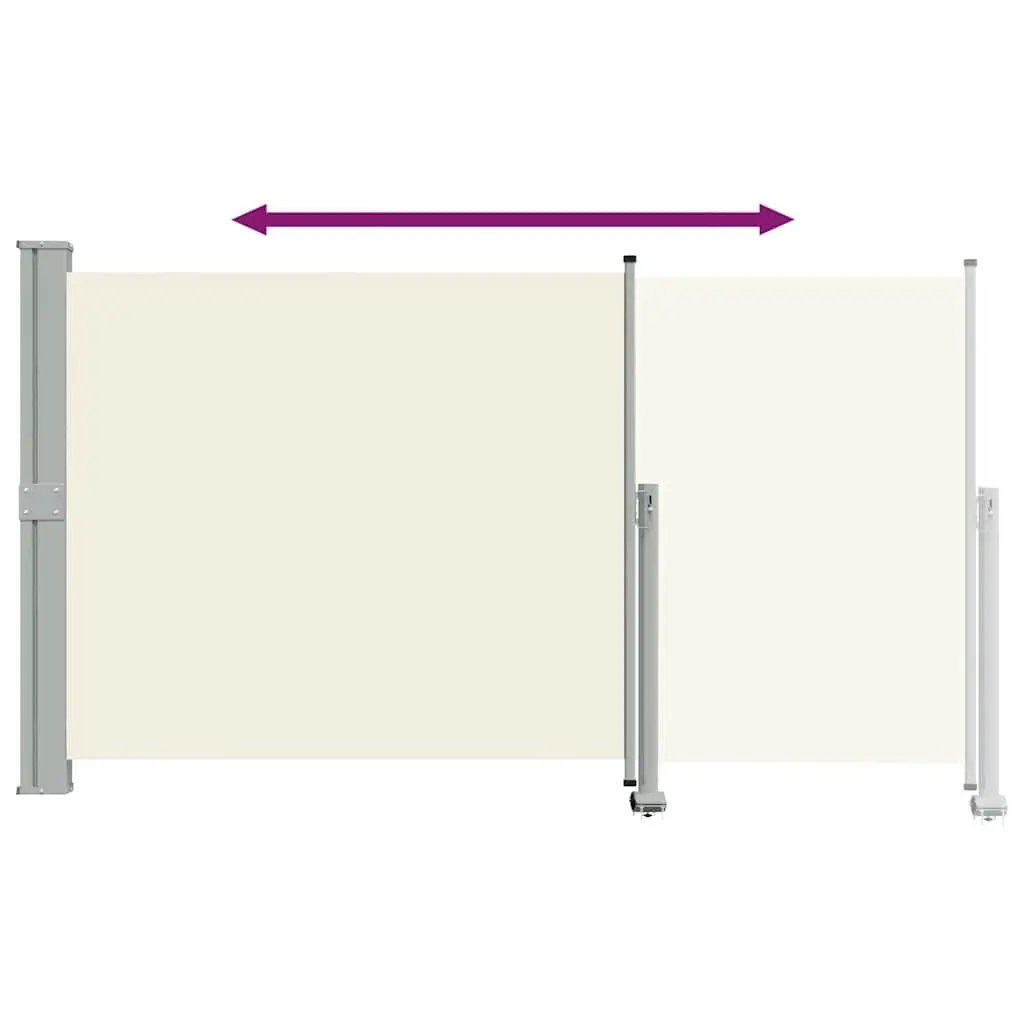 Patio Retractable Side Awning Cream 140 x 300 cm Outdoor Privacy Screen Shade