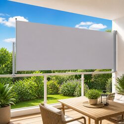 Your Ideal Grey Retractable Side Awning, 140 x 300 cm