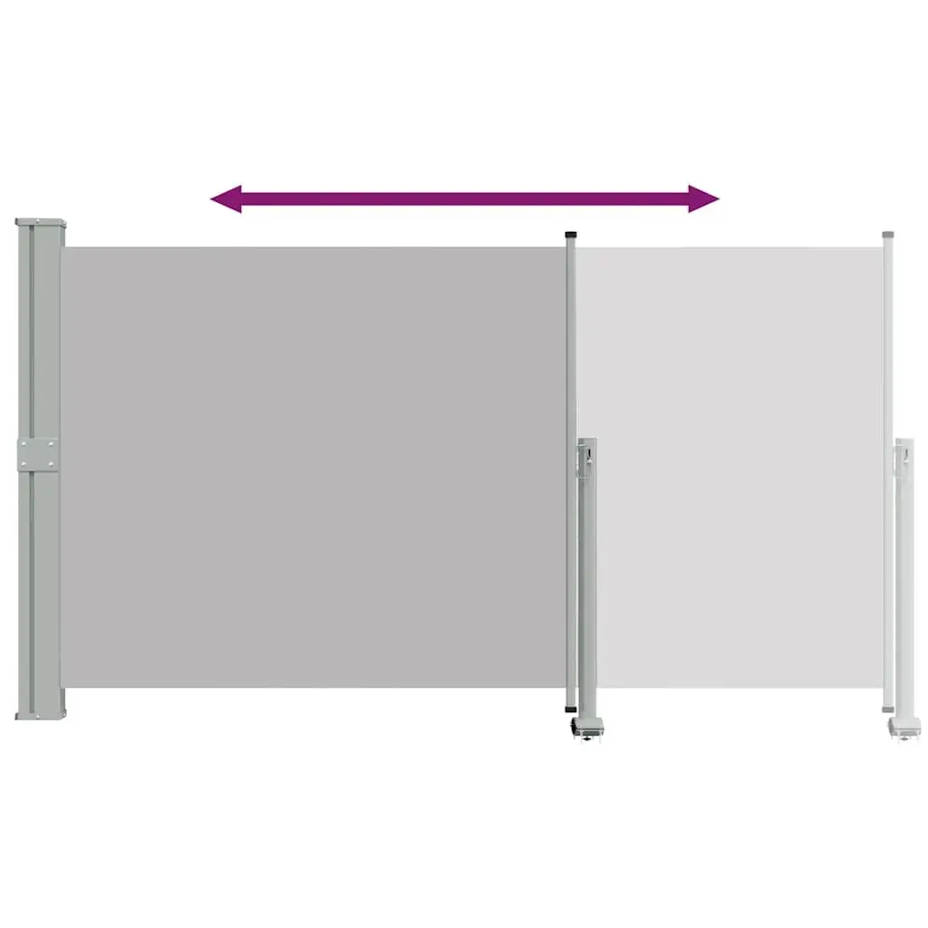 Grey Retractable Side Awning, 140 x 300 cm
